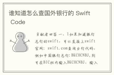 swiftcode怎么查询,swift code在哪里查询